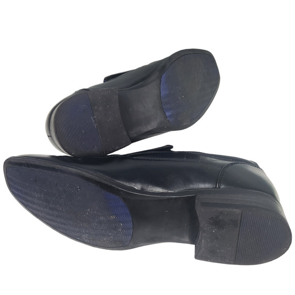 SM New York Shoes Mens Size 8.5 Slip On Loafer Black Manmade Finn - Picture 7 of 11